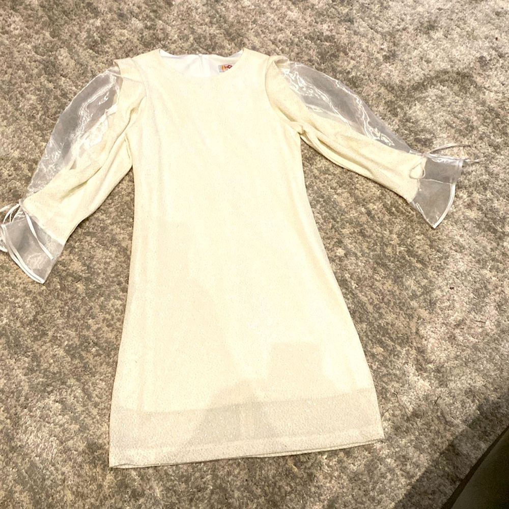 In City girls dress, off white, 13Y